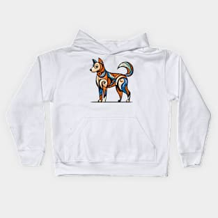 Pop art dog illustration. cubism illustration of a dog Kids Hoodie